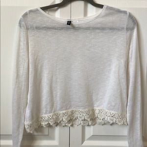 H&M white Floral Crochet bottom white